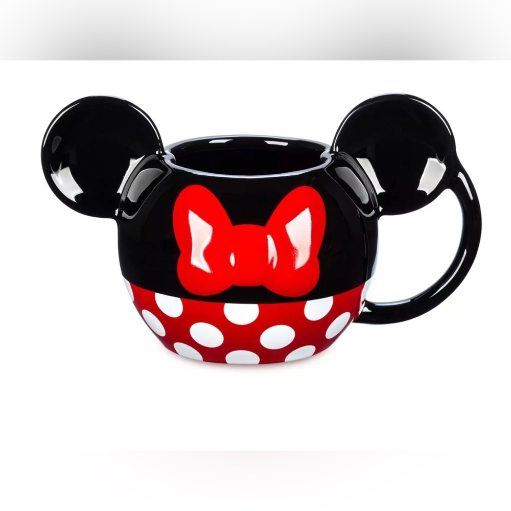 Disney Minnie Mouse XOXO Ceramic 3D Ears Red Polka Dot Mug Cup 20oz - Picture 2 of 11